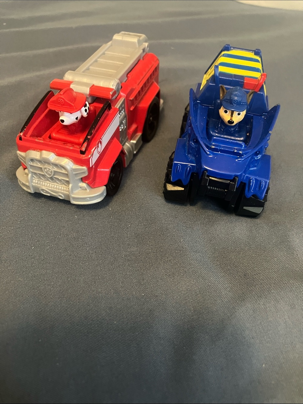 Paw Patrol Marshall Fire Truck and Chase Blue Rescue Vehicle Set
